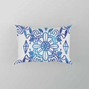 Moroccan Blue White Ornament Pillow Case