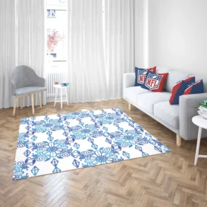 Moroccan Blue White Ornament Rug 2