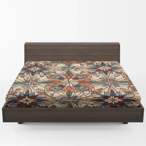 Moroccan Floral Pattern Fitted Sheet 1