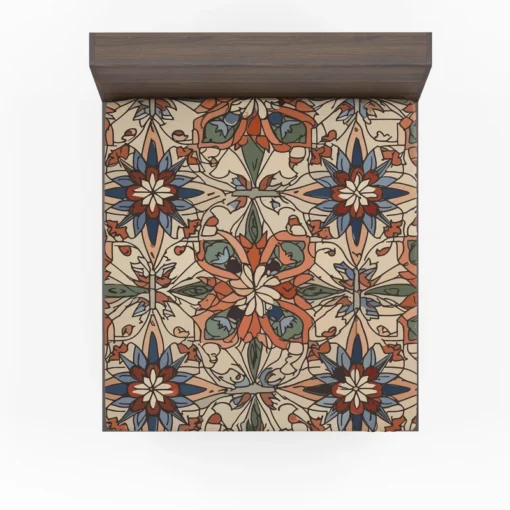 Moroccan Floral Pattern Fitted Sheet