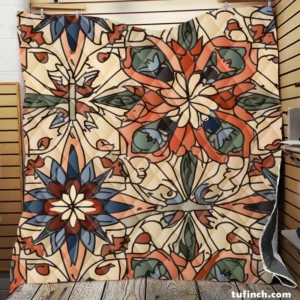 Moroccan Floral Pattern Quilt Blanket