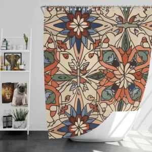 Moroccan Floral Pattern Shower Curtain