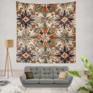 Moroccan Floral Pattern Wall Tapestry