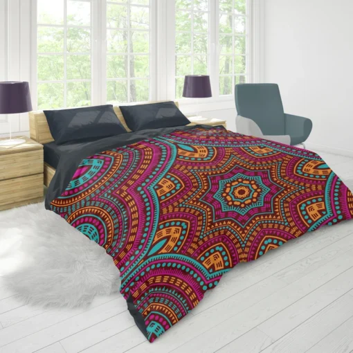 Moroccan Geometric Batik Pattern Duvet Cover 1