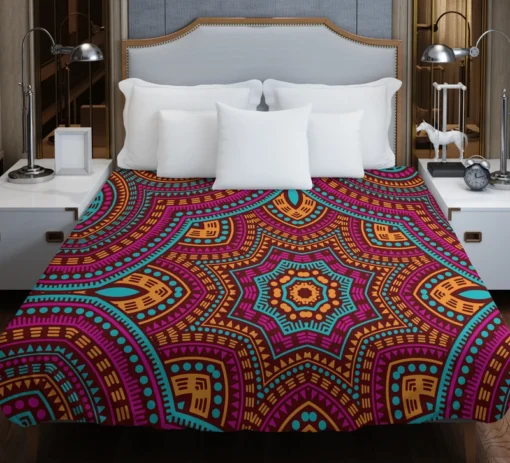 Moroccan Geometric Batik Pattern Duvet Cover