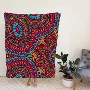 Moroccan Geometric Batik Pattern Fleece Blanket