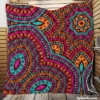 Moroccan Geometric Batik Pattern Quilt Blanket