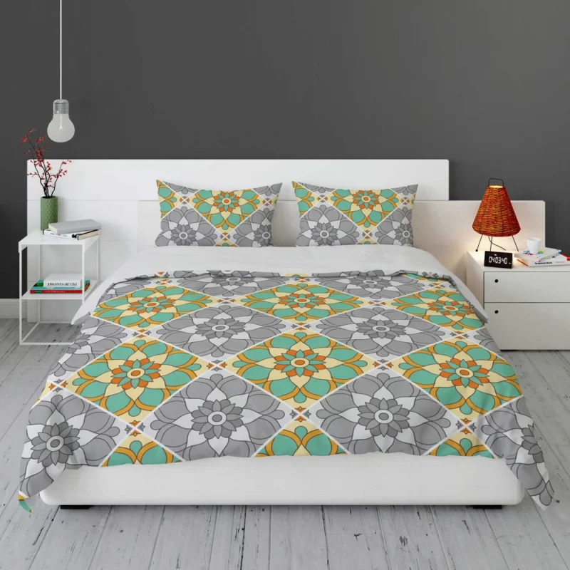 Moroccan Geometric Floral Design Bedding Set 1