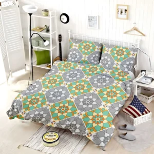 Moroccan Geometric Floral Design Bedding Set