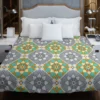 Moroccan Geometric Floral Design Duvet Cover