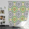 Moroccan Geometric Floral Design Shower Curtain