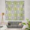 Moroccan Geometric Floral Design Wall Tapestry