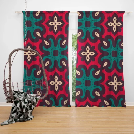 Moroccan Geometrics Artwork Curtain