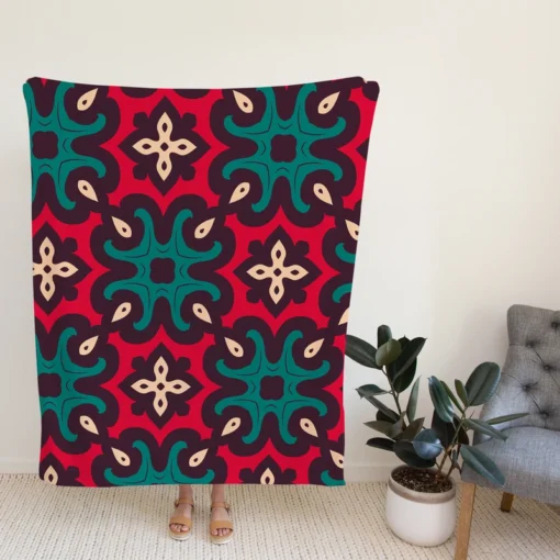 Moroccan Geometrics Artwork Fleece Blanket