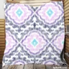 Moroccan Ikat Eccentric Design Quilt Blanket