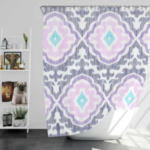 Moroccan Ikat Eccentric Design Shower Curtain