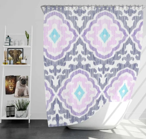 Moroccan Ikat Eccentric Design Shower Curtain