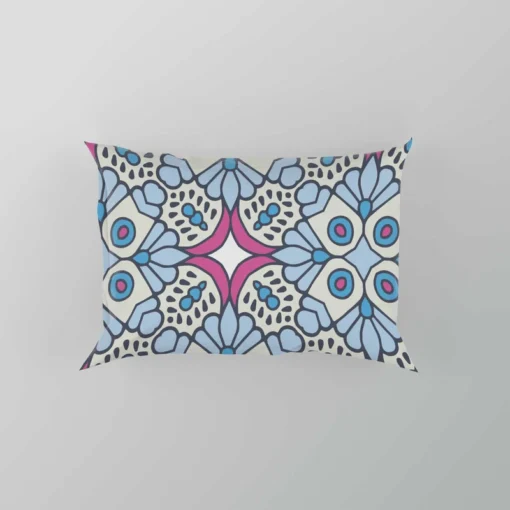 Moroccan Pink Blue Design Pillow Case