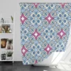 Moroccan Pink Blue Design Shower Curtain