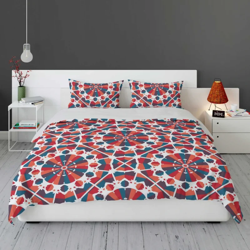 Moroccan Red Blue Design Bedding Set 1