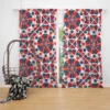 Moroccan Red Blue Design Curtain