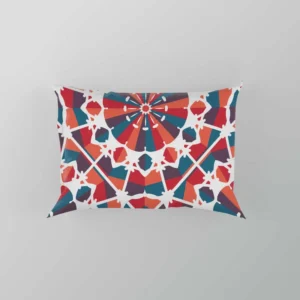 Moroccan Red Blue Design Pillow Case