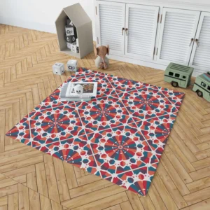 Moroccan Red Blue Design Rug 1