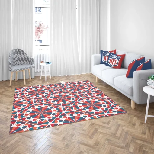 Moroccan Red Blue Design Rug 2