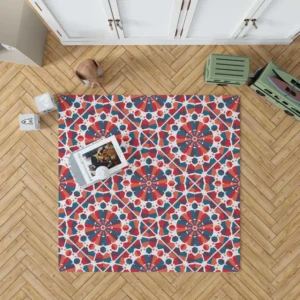 Moroccan Red Blue Design Rug