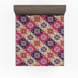 Moroccan Style Floral Pattern Fitted Sheet