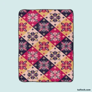 Moroccan Style Floral Pattern Fleece Blanket 1