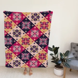 Moroccan Style Floral Pattern Fleece Blanket