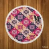 Moroccan Style Floral Pattern Round Beach Towel