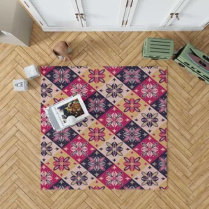 Moroccan Style Floral Pattern Rug