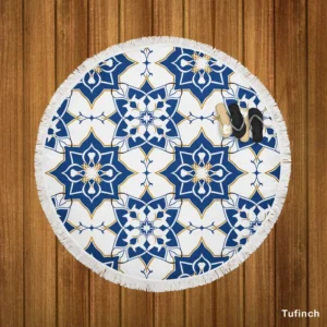 Moroccan Traditional Design Round Beach Towel