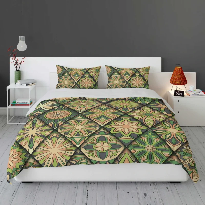 Moroccan Whild Green Pattern Bedding Set 1