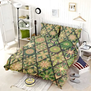 Moroccan Whild Green Pattern Bedding Set