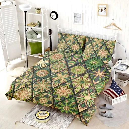 Moroccan Whild Green Pattern Bedding Set