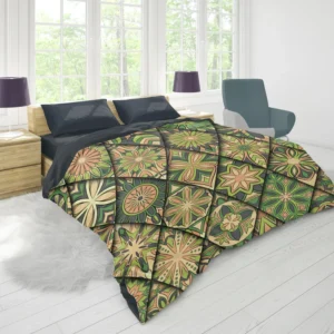 Moroccan Whild Green Pattern Duvet Cover 1