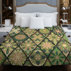 Moroccan Whild Green Pattern Duvet Cover