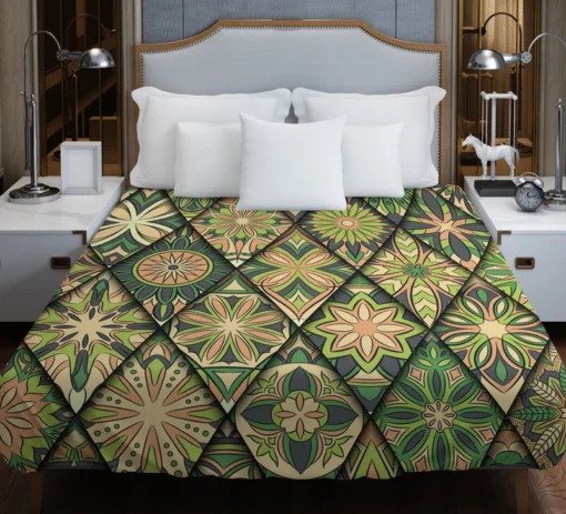 Moroccan Whild Green Pattern Duvet Cover