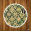 Moroccan Whild Green Pattern Round Beach Towel