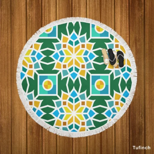 Morocco Traditional Pattern Round Beach Towel