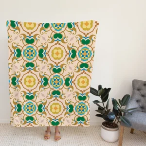 Morocco Yellow Green Nature Pattern Fleece Blanket