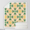 Morocco Yellow Green Nature Pattern Sherpa Fleece Blanket