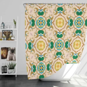 Morocco Yellow Green Nature Pattern Shower Curtain