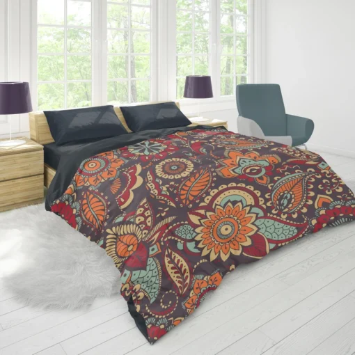 Motley Oriental Paisley Design Duvet Cover 1