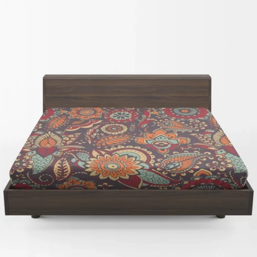 Motley Oriental Paisley Design Fitted Sheet 1