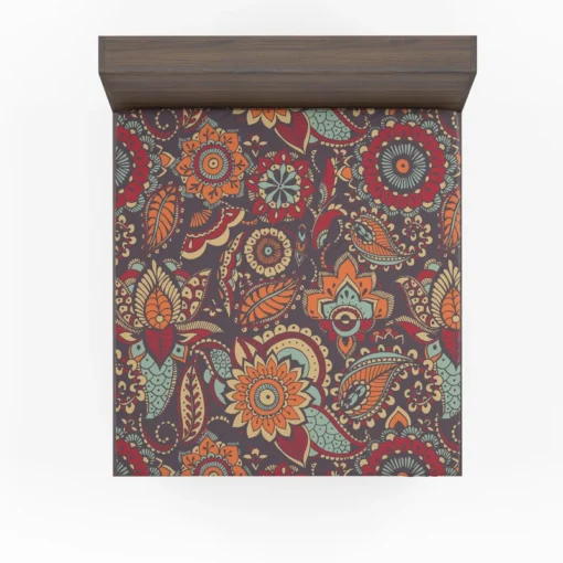 Motley Oriental Paisley Design Fitted Sheet