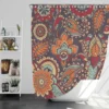 Motley Oriental Paisley Design Shower Curtain